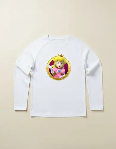 Camiseta Polar Manga Larga Polera Niñas Princesa Peach