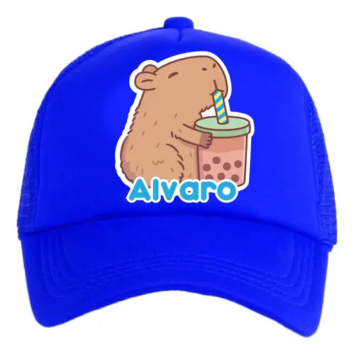 Jockey Capibara Bubble Tea Niños Personalizado Azul Talla Niños Lisa