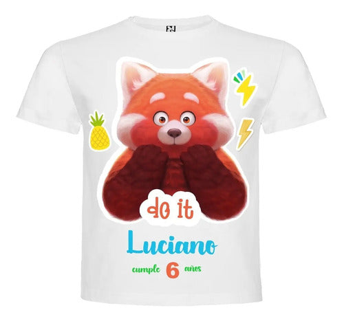Polera Red Turning Red Cumpleaños Personalizada Algodon D3