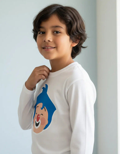Camiseta Polar Manga Larga Polera Niño Plim Plim Cabeza