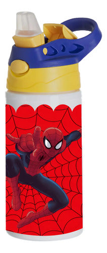 Botella Agua Colegio Spiderman Niños Flex