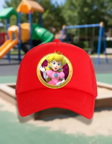 Jockey Gorro Niños Princesa Peach Regalo Navidad Rojo