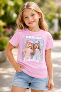 Polera Roblox Niñas Personalizada Algodón 100%