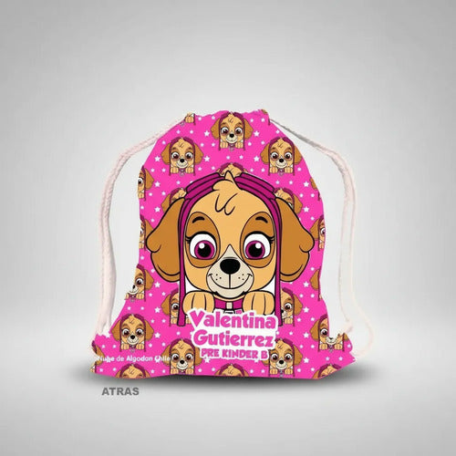 Mochila Skye Paw Patrol Bolsa Jardin Infantil Colegio  Fucsia Estampado