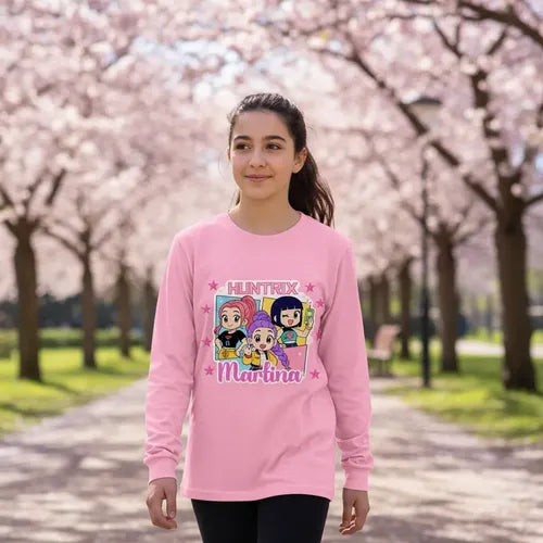 Polera Larga Guerreras K Pop Huntrix Personalizada Niñas