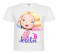Polera Merlina Enid Cumpleaños Niña Personalizada Algodón