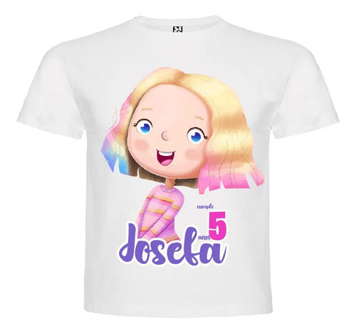 Polera Merlina Enid Cumpleaños Niña Personalizada Algodón