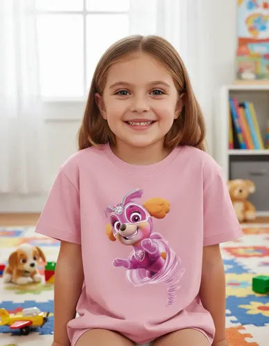 Polera Color Algodón 100% Niñas Skye Mighty Paw Patrol