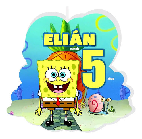 Vela De Cumpleaños Bob Esponja Niños Personalizada