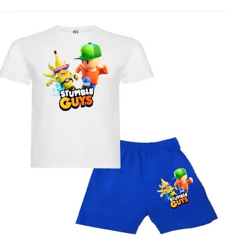 Pijama Corto Niños Algodon Stumble Guys