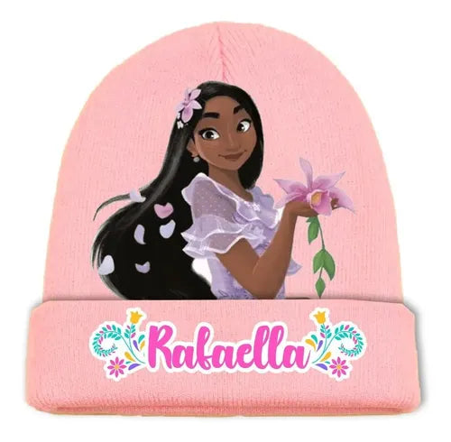 Gorro Lana Encanto Isabella Madrigal Personalizado Niñas  Rosa Talla Niños