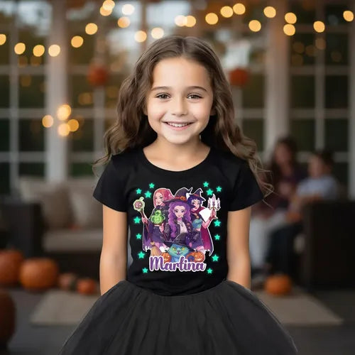 Disfraz Huntrix Halloween Polera Tutu Guerreras K Pop Personalizado Niñas