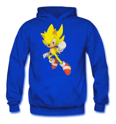 Polerón Canguro Algodón Niños Sonic Dorado