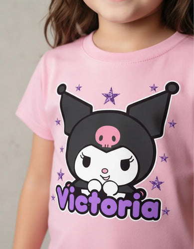Polera Kuromi Niñas Personalizada Algodón 100% D2