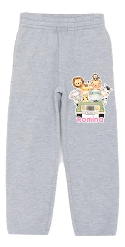 Buzo Animales Safari Pantalon Poleron Personalizado Niñas
