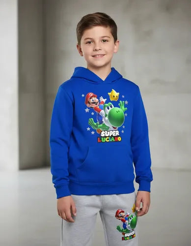 Buzo Super Mario Galaxy Poleron Pantalon Personaliza Niños 2