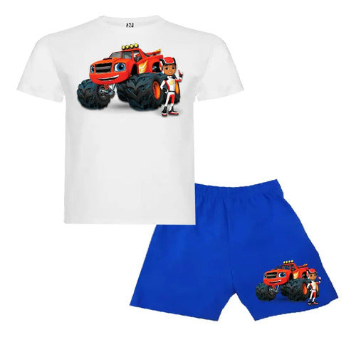 Pijama Corto Niños Algodon Blaze Monster Machine