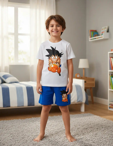 Pijama Corto Niños Algodon Goku Dragon Ball Esfera