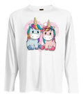 Camiseta Polar Manga Larga Polera Niñas 2 Unicornios Kawaii