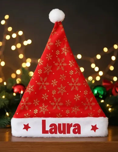 Gorro Personalizado Navidad Viejo Pascuero Navideño Rojo
