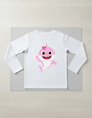 Camiseta Polar Manga Larga Polera Niñas Baby Shark Niña