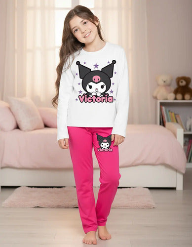 Pijama Largo Kuromi D2 Niñas Personalizado Algodon