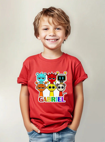 Polera Sprunki Personalizada Niños Algodón 100% Manga Corta