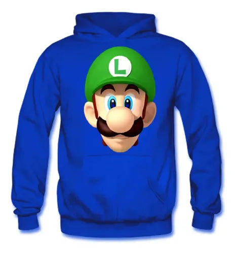 Polerón Canguro Algodón Niños Luigi Bros