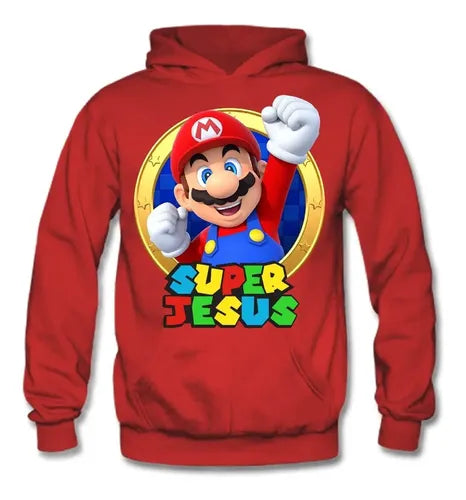 Polerón Mario Bros Niños Personalizado Algodón
