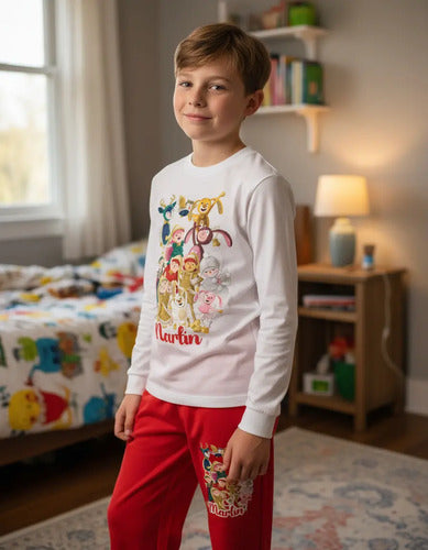 Pijama Largo Duendes Magicos 2022 Personalizado 100 Algodon