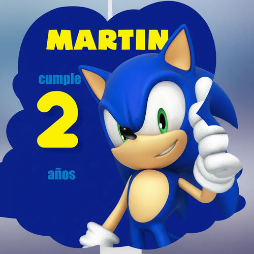 Vela De Cumpleaños Sonic Personalizada Niños