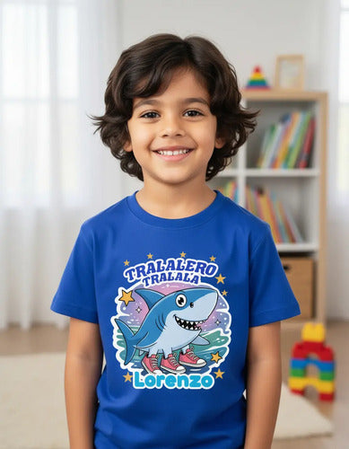 Polera Tralalero Tralala Niños Personalizada Algodón 100%