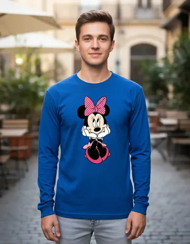 Polera Manga Larga Algodón Niñas Minnie Mouse