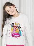 Polera Manga Larga Princesas Personalizada Niña 100% Algodón