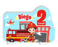 Vela De Cumpleaños Bomberos Niños Personalizada