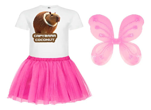 Disfraz Capibara Coconut Brai Tutu Polera Algodon Cumpleaños