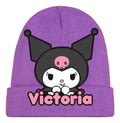 Gorro Lana Kuromi Personalizado Niñas D1 Violeta Talla Niñas