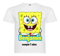 Polera Bob Esponja Cumpleaños Personalizada Algodón 100%