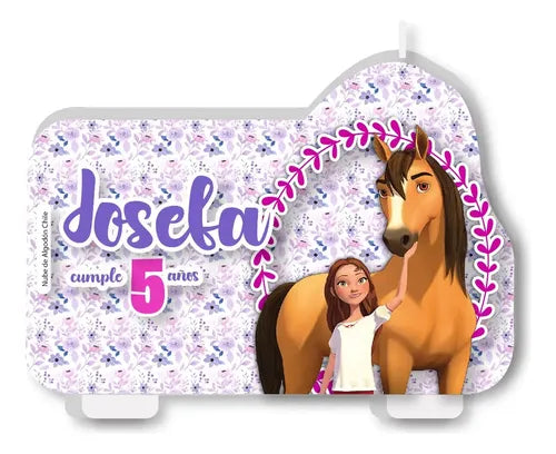 Vela De Cumpleaños Spirit Niñas Niños  Personalizada