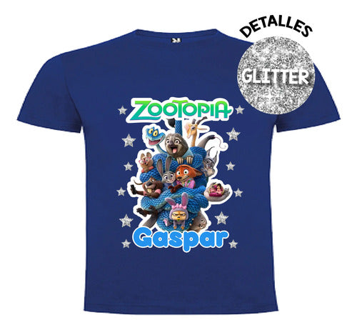 Polera Zootopia Personalizada Niños Algodón100%
