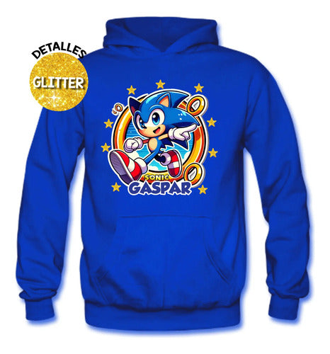 Polerón Canguro Sonic Personalizado Niños D1