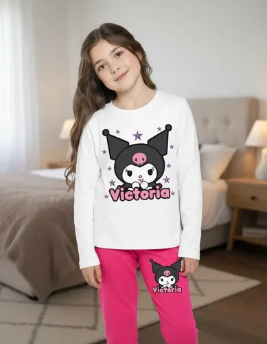 Pijama Largo Kuromi D2 Niñas Personalizado Algodon
