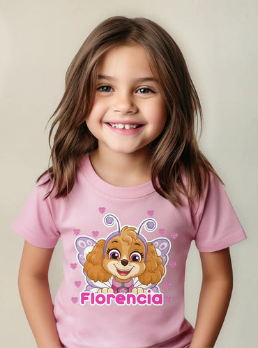 Polera Skye Paw Patrol Hada Niñas Personalizada Algodón 3