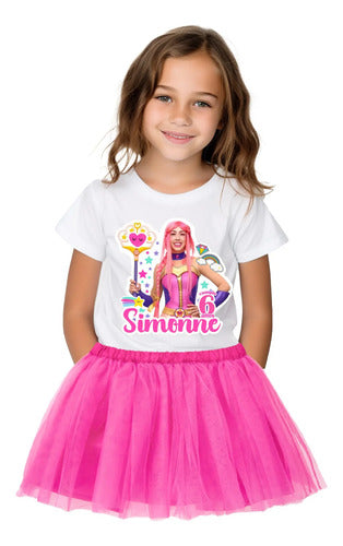 Disfraz Vestido Luli Pampin Personalizado Cumpleaños Polera + Tutú Niñas