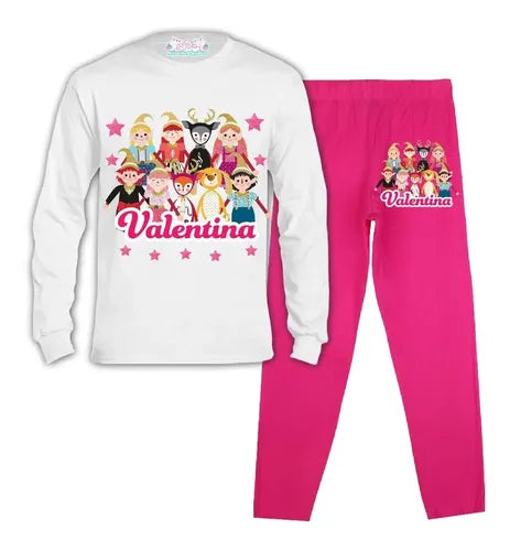 Pijama Largo Duendes Mágicos Niña Personalizado Algodón