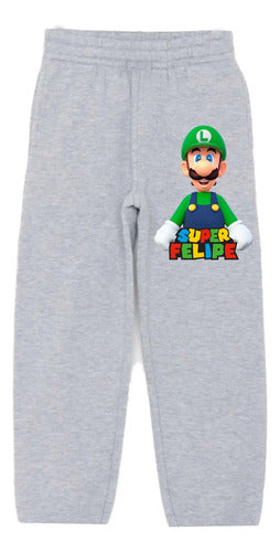 Buzo Luigi Bros Poleron Pantalon Personalizado Niño