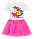 Disfraz Vestido La Sirenita Ariel Polera + Tutú Niñas  Flex