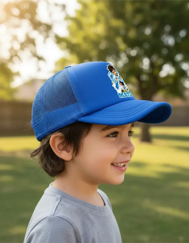 Jockey Personalizado Futbol Argentina Niño Ajustable Azul S Futbol Argentina