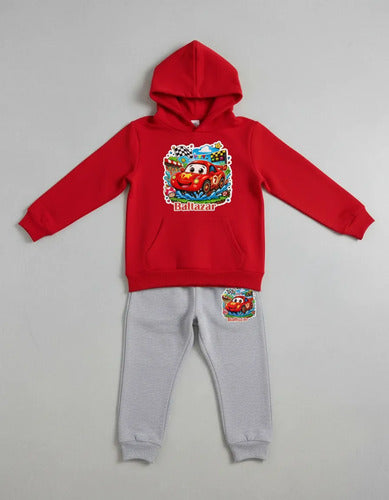 Buzo Auto Car Rojo Personalizado Niños Conjunto Deportivo 2