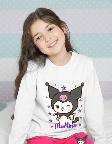 Pijama Largo Kuromi  Niñas Personalizado Algodon